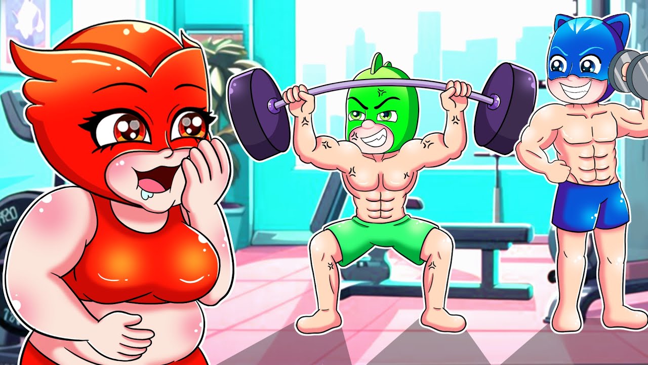 Fat Owlette and the Muscular Guys at the Gym!? Who Will Owlette Choose? PJ MASKS 2D Animation