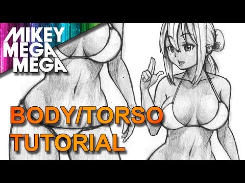 How To Draw FEMALE TORSO BODY IN ANIME MANGA
