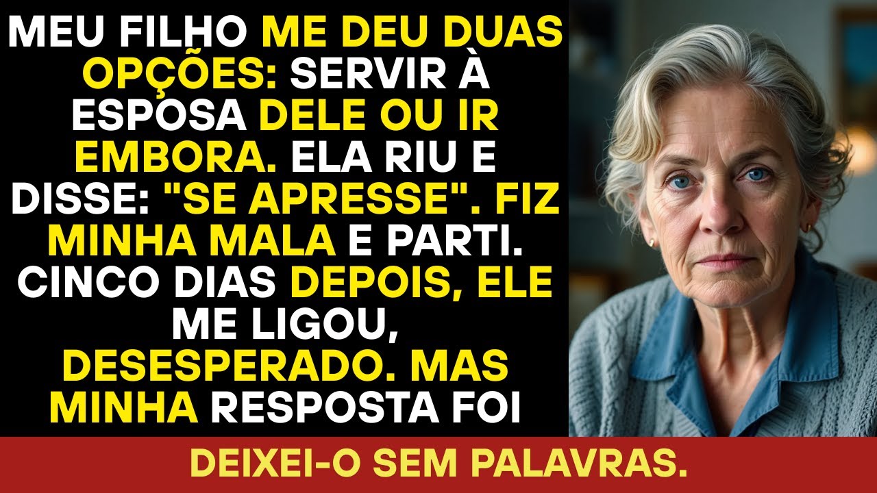 Meu filho me deu duas escolhas obedecer à esposa ou sair. Peguei minha mala e fui embora.