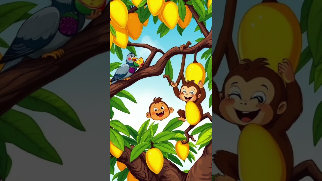 the pigeon and the monkey plant a mango tree and then eat it happily 😭 