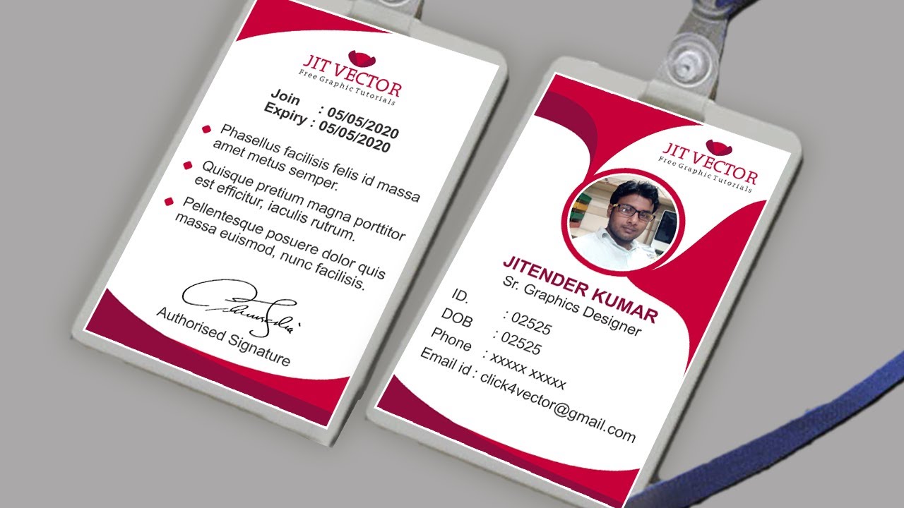 Corporate Id Card Free Tutorial Step By Step In Coreldraw X9 | Create A  School Id Design - Youtube