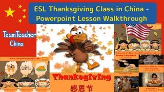 Thanksgiving TEFL Powerpoint (PPT) Lesson Plan for a IWB English Class