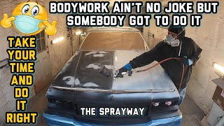 How To Do Bodywork & Prime A Car Before Paint  Welding Sanding Blocking Priming BOX CHEVY CAPRICE