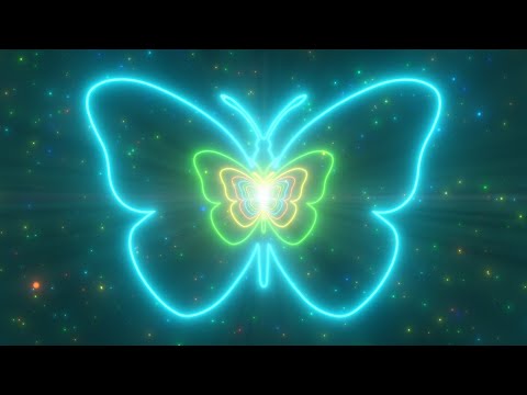 Beautiful Butterfly Neon Lights Tunnel Fast Abstract Glow Particles 4K TikTok Trend Background