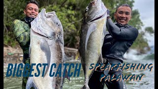 Sinalubong kami ng mga Giant Trevally | Grabe ang lalaki nila!! Spearfishing Palawan Part 1