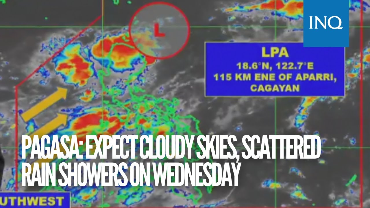 Pagasa: Expect cloudy skies, scattered rain showers on Wednesday - YouTube
