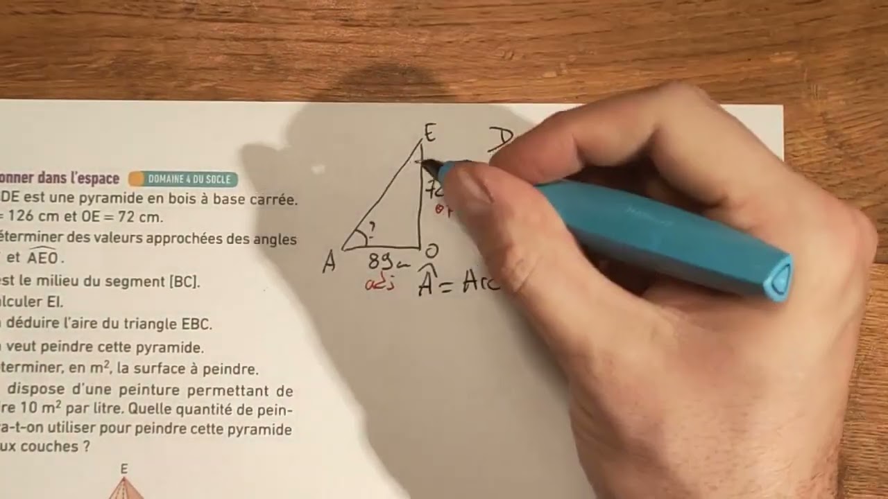 Exercice 10 trigo Pythagore pyramide
