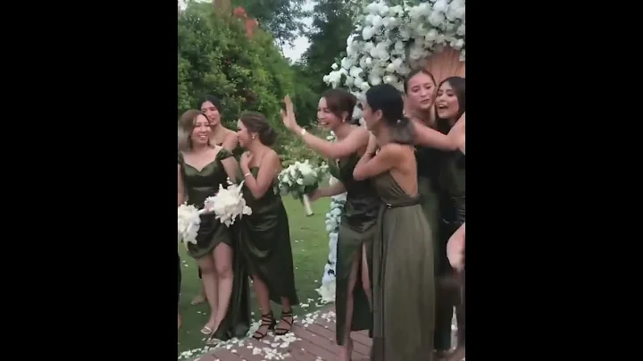Bride Bianca gave her bouquet to Julia as per gera...