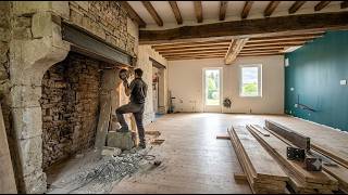 Man Transforms a 200-Year-Old Historic Stone House With Steel and Oak | by @Exode-Rénovation