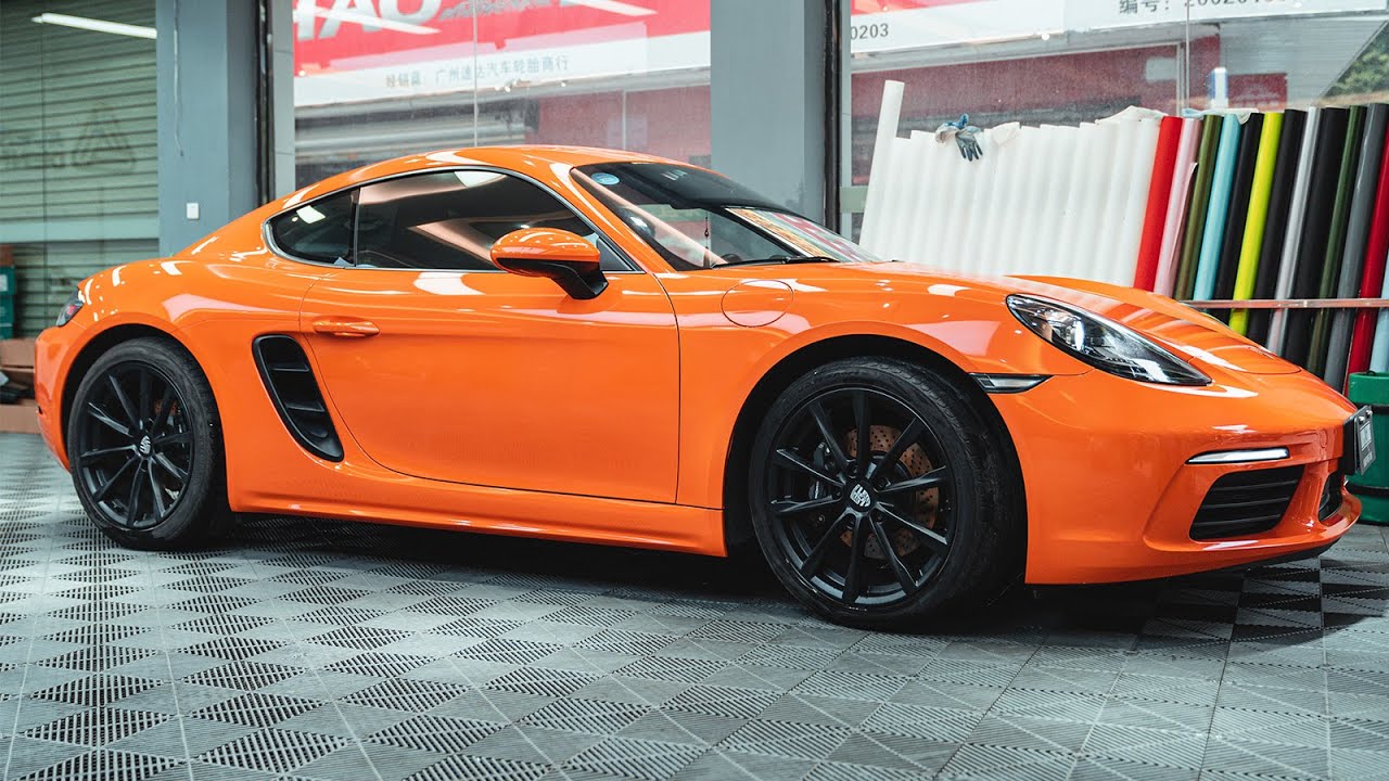 Hexis Gloss Aurora Orange Glitter Vinyl Wrap | HX20OAUB