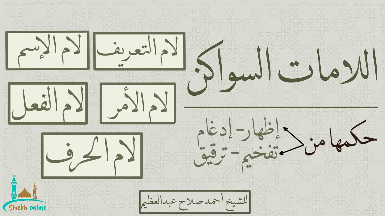 ما هي اللامات السواكن؟ وكيف نفرق بين أنواعها؟