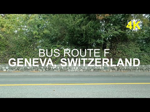 4K Bus Ride | GENEVA | F Bus: Ferney-Voltaire (France) to Geneva (Switzerland)