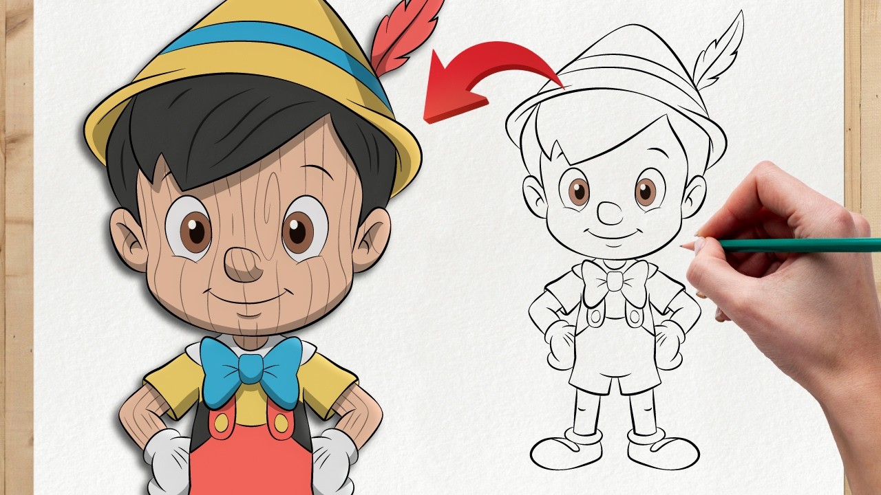 Draw Pinocchio How to Draw Pinocchio 🪵 | Disney Easy Step-by-Step Drawing Tutorial ...