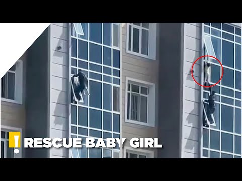 Baby Girl Hanging from 8th floor in Kazakhstan