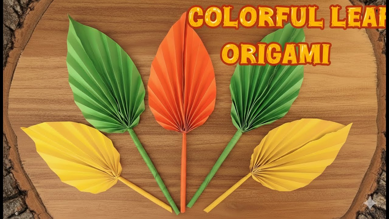 Colorful Leaf Origami Tutorial | Easy Paper Leaf Craft 🍂