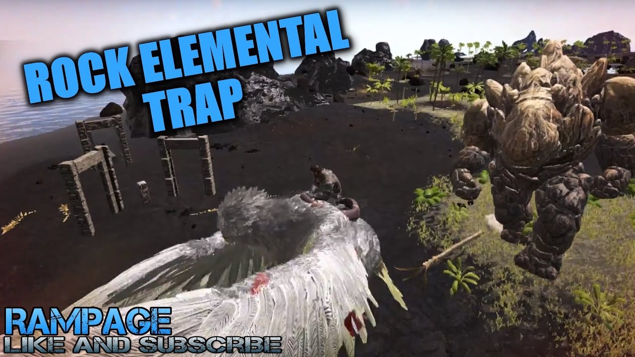 How to Solo Tame Rock Elemental Golem Ark the easy way survival evolved
