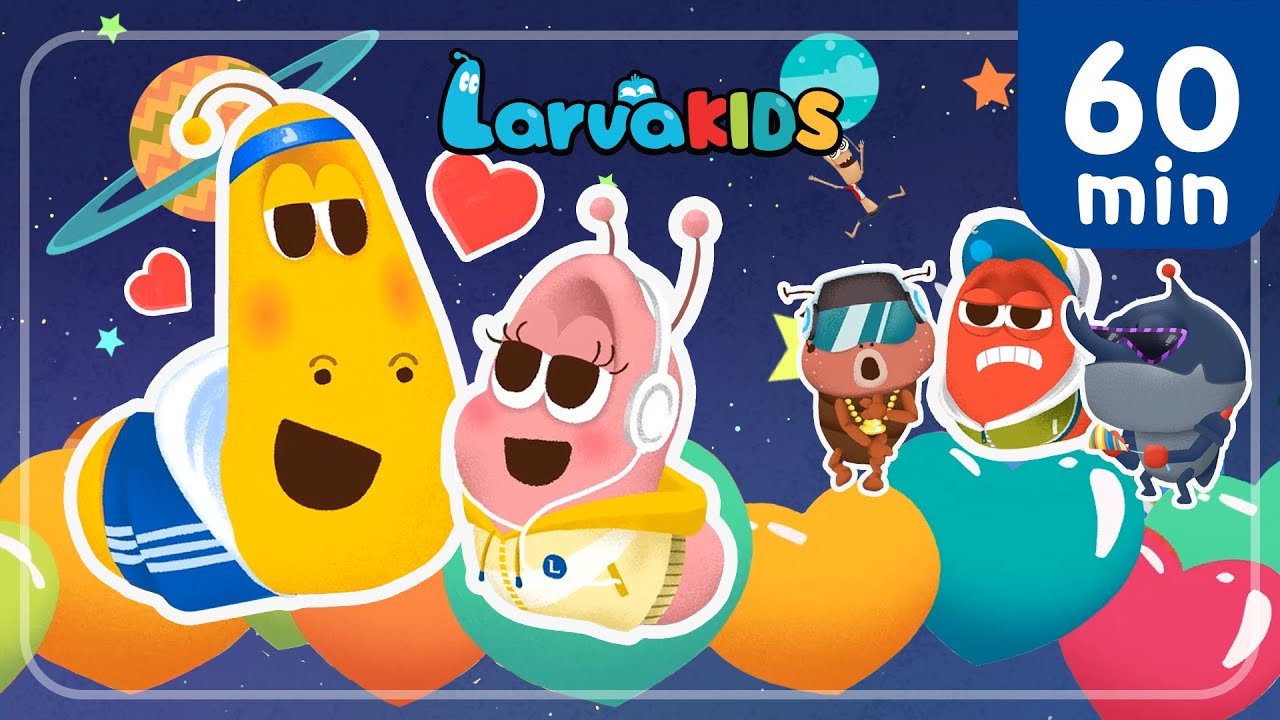 nonstop Larva Nursery Rhymes 60minㅣRed & Yellow are always together 💛ㅣ