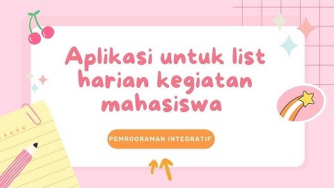 Aplikasi Sederhana untuk List Harian Kegiatan mahasiswa || Penerapan Streamlit