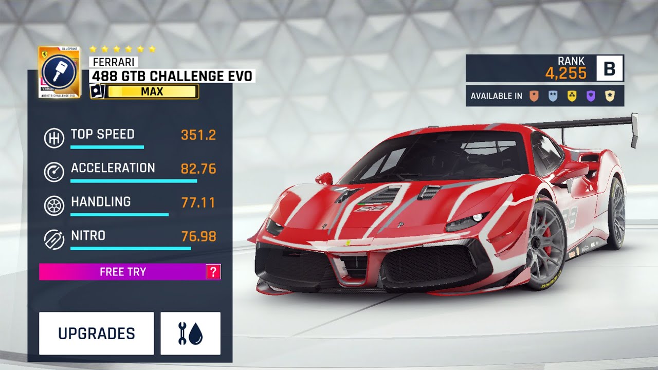 ASPHALT 9 | MAX Ferrari 488 GTB Challenge Evo Test Drive in