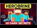 20 *DARK SECRETS* Of HEROBRINE 😱 | The Real Truth Of HEROBRINE 👽 You Might Not Know!