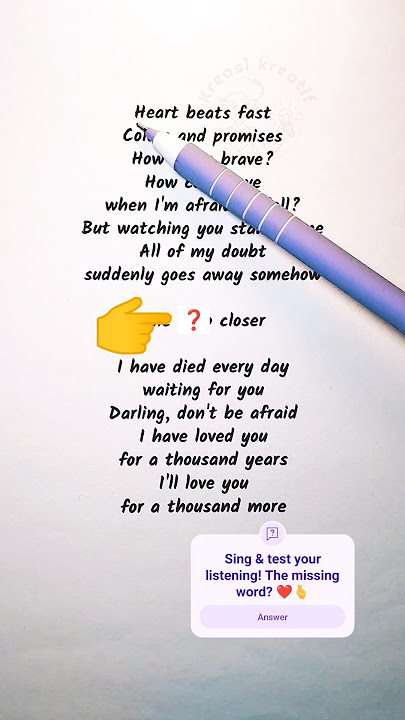 Can You Guess the Missing Word in “A Thousand Years”? 🎧💞