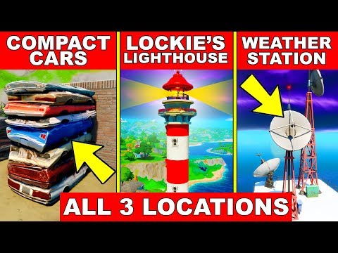 Vídeo: Explicación De Las Ubicaciones De Fortnite Compact Cars, Lockie's Lighthouse Y Weather Station
