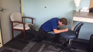 Kneeling foot on chair quad stretch