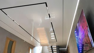 Track lighting system for stretch ceiling. Flexible light profile saves time and money