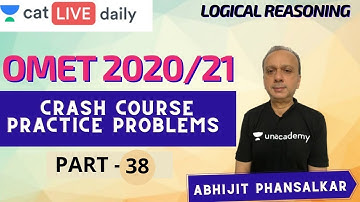 Unacademy CAT | LR - OMET 2020/21 | Crash Course | Practice Problems - 38 | Abhijit Phansalkar