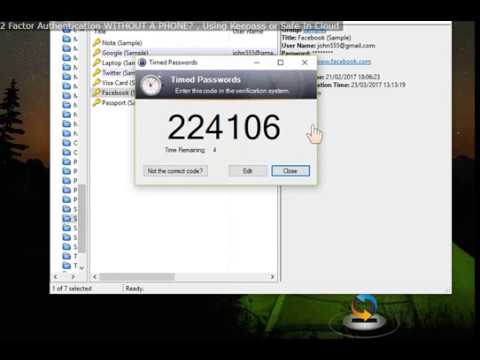 2 Factor Authentication without a phone, using Keepass or Safe In Cloud to generate TOTP codes