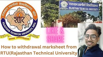 How to withdrawal duplicate marksheet and other document from RTU Kota