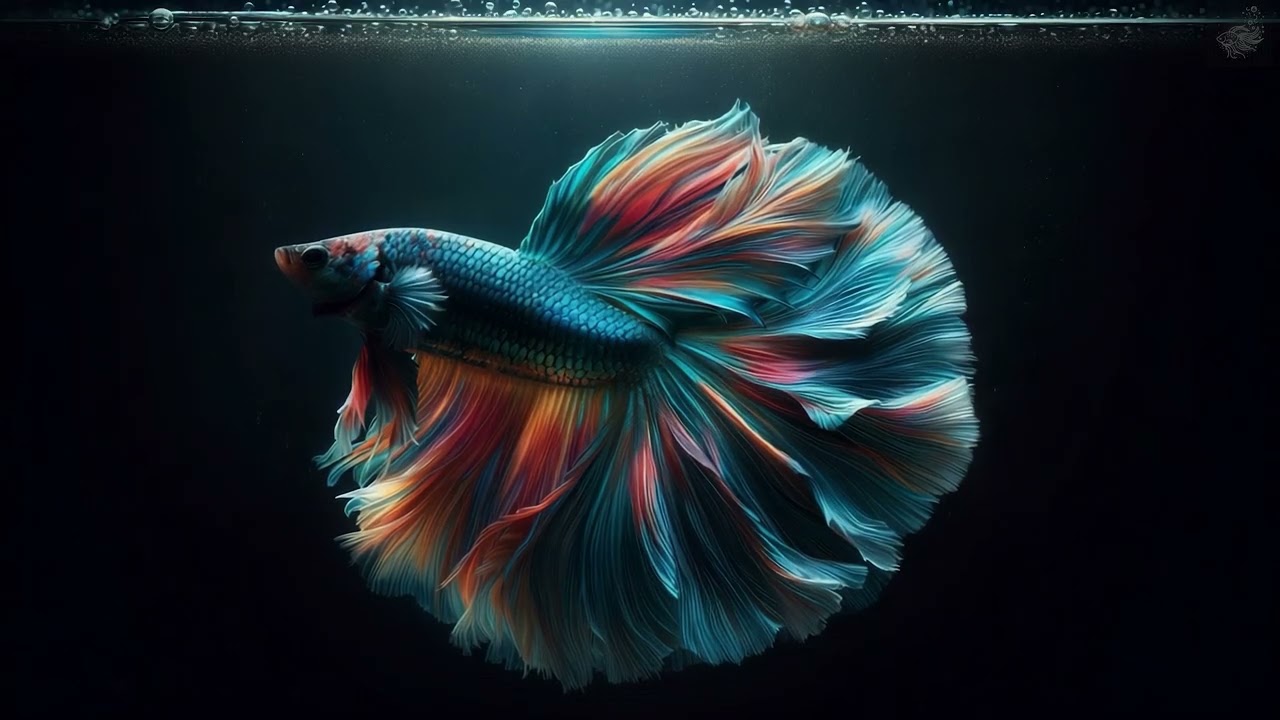 Blue & Amber Grace 🐠 | 2 Hours of Cinematic Betta Calm in Dark Aquarium
