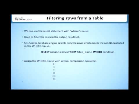 Displaying Data from a Table SQl || Learn SQL-SERVER in English || On Screen Training