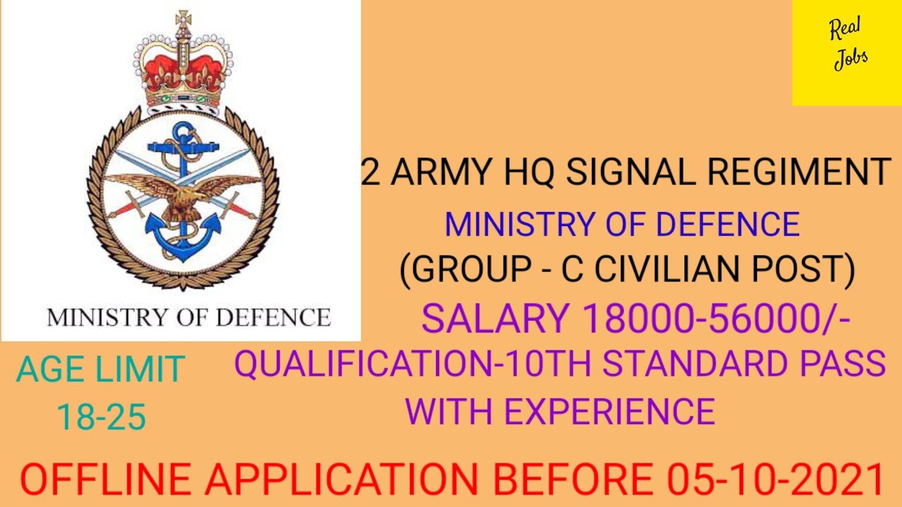 2- Army HQ Signal Regiment Required Cook, Barber, EBR, Washerman, Tailor before 05 Oct.2021@REALJOBS