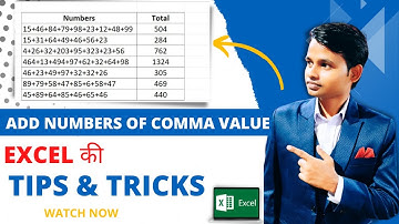 Sum of Comma Values | Add numbers with comma value