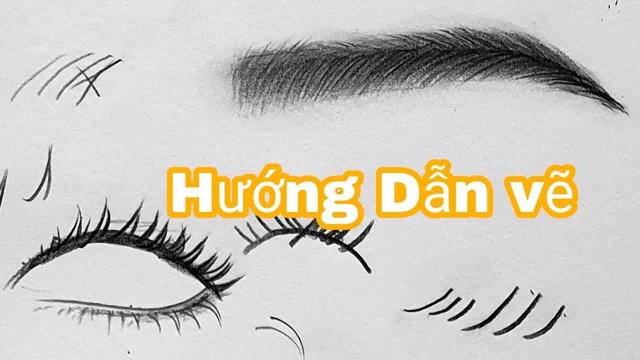 Hướng dẫn vẽ lông mày/ lông mi / vẽ chân dung / htart - YouTube