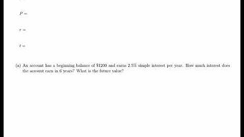 MATH 1001 - Simple Interest