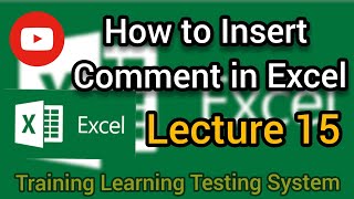 How to insert Comment in MS Excel | Add cells Comments in Microsoft Excel Lecture 15