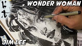 Jim Lee drawing Wonder Woman Smear