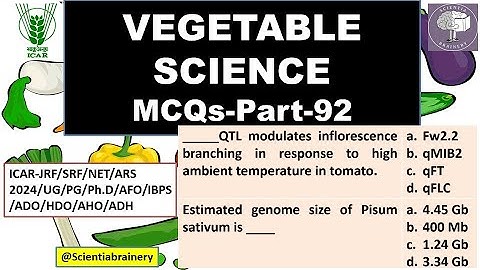 Vegetable Science-MCQs (Part-92) #aho #jrfhorticulture  #icarnet #jrf2024