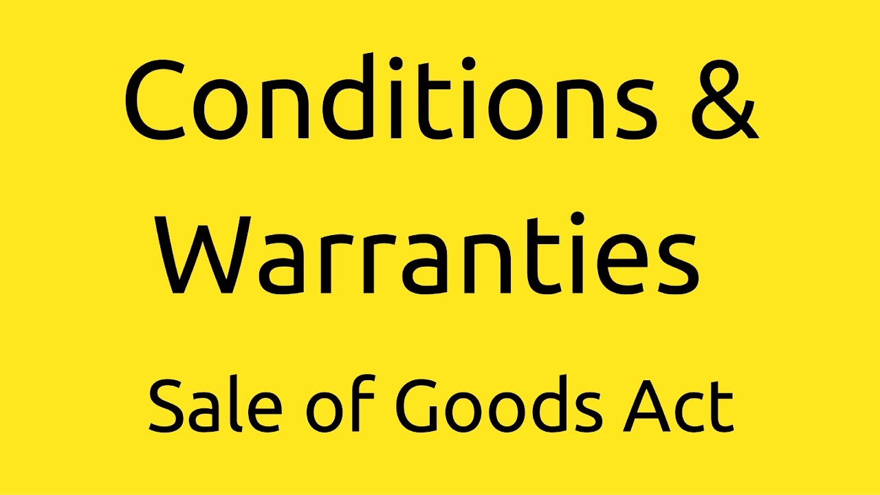 Introduction to Conditions & Warranties CA CPT CS & CMA Foundation YouTube