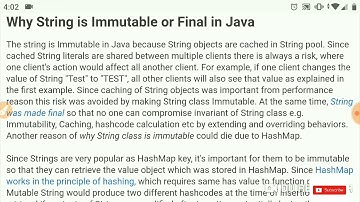 #string #stringuilder Why String is immutable in java