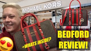 Full Michael Kors Bedford Travel Satchel Review! + Whats Inside My Handbag?