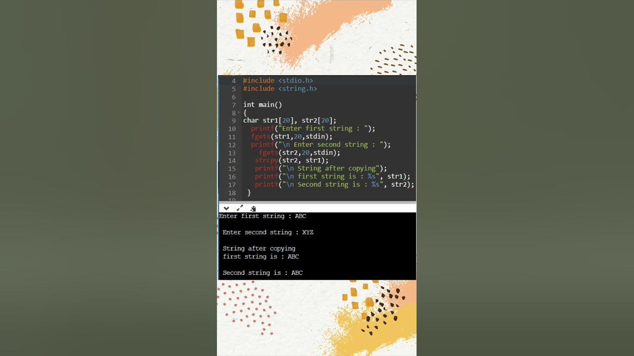 C program to Copy one String into another // String operations // C ...