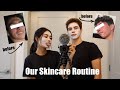 BOYFRIENDS TRIES MY SKINCARE ROUTINE (his skin cleared up)