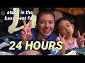 24 HOUR BASEMENT CHALLENGE || ft. my little sis