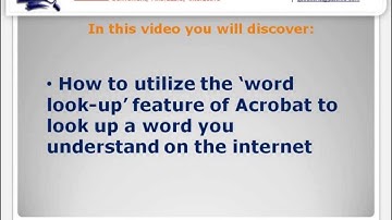 Word Look Up in Adobe Acrobat