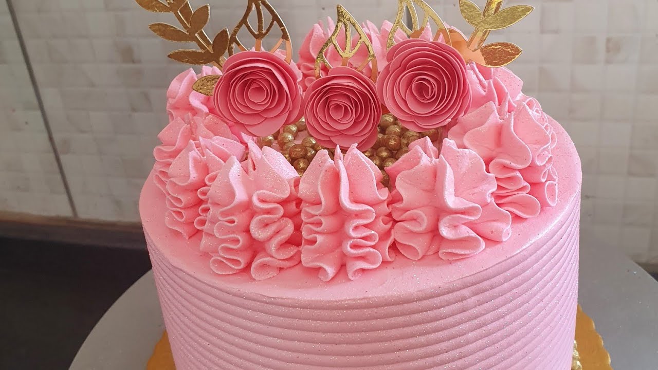 BOLO LINDO E DELICADO | BOLO ROSA | BICO 1M | ATELIÊ DOCE - LIDIANE OLIVEIRA