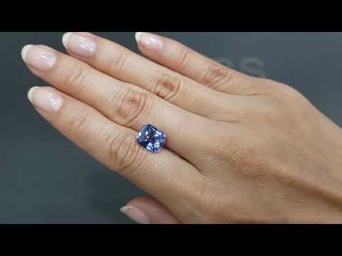 Cornflower blue sapphire in octagon cut 5.09 ct, Sri Lanka Video  № 4