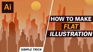 How to make flat illustration art | adobe illustrator | silhouette vector art | Graphic Design